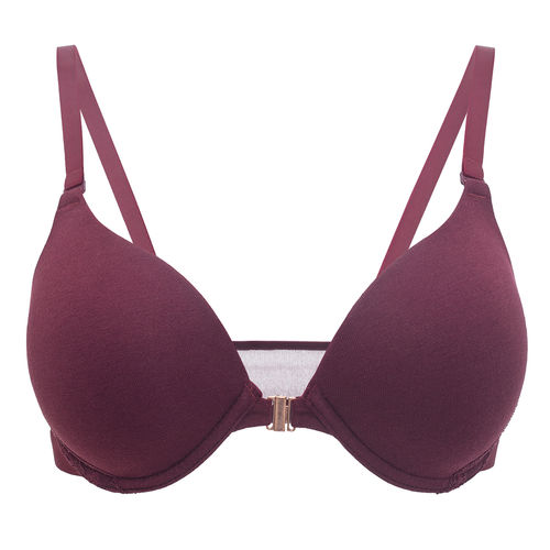 Buy Nykd by Nykaa Lace Padded Wired Push Up Front Open Bra Demi
