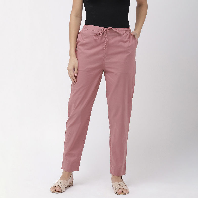 Go Colors Pants  Buy Go Colors Women Solid Dusty Pink Stretch Ponte Pants  Online  Nykaa Fashion