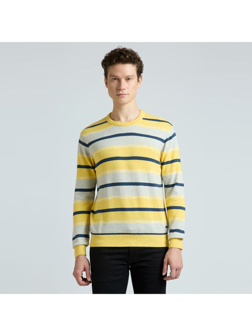 Pepe Jeans Yellow Stripes Full Sleeve Sweater