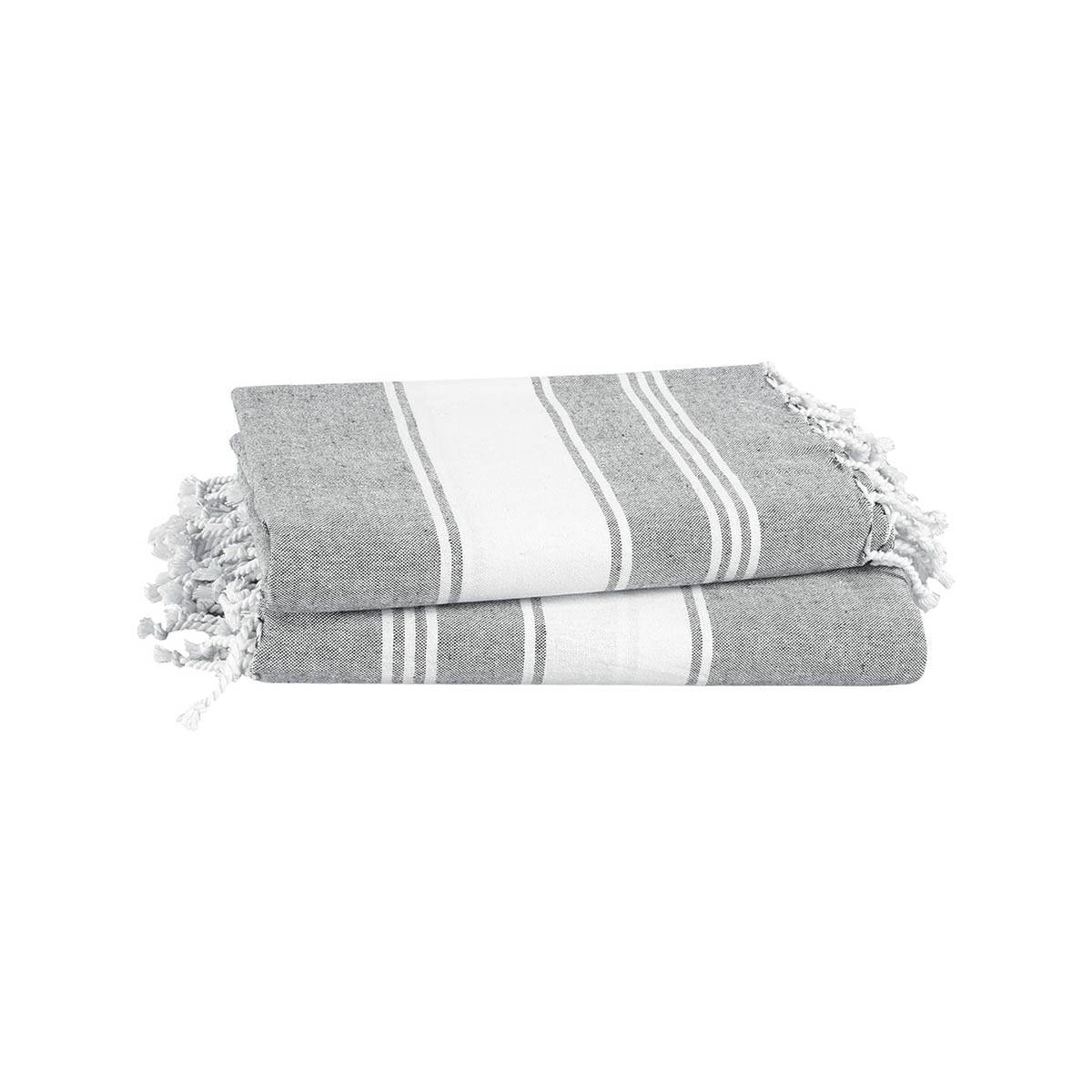 LANE LINEN Pure Cotton Turkish Bath Towel Grey (Pack of 2)