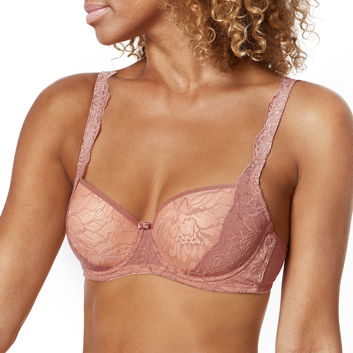 Buy Triumph Amourette Charm Padded Wired Half-Cup Classic Lace Bra - Brown  Online