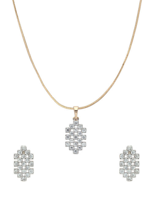 Sia Party Wear Women Gold Plated White Cz Stone Studded Pendant Set Buy Sia Party Wear Women Gold Plated White Cz Stone Studded Pendant Set Online At Best Price In India Nykaa Korean pendant set is the one with the speciality of korea in design, make and style of the jewels in the pendant set, which includes a pendant and similar design of the earrings. sia party wear women gold plated white cz stone studded pendant set