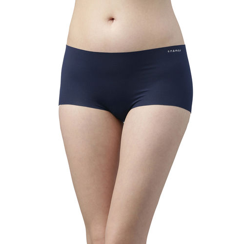 Buy Enamor Women's Quick Dry Full Coverage & Mid Waist Boy Short Panties -  Blue Online