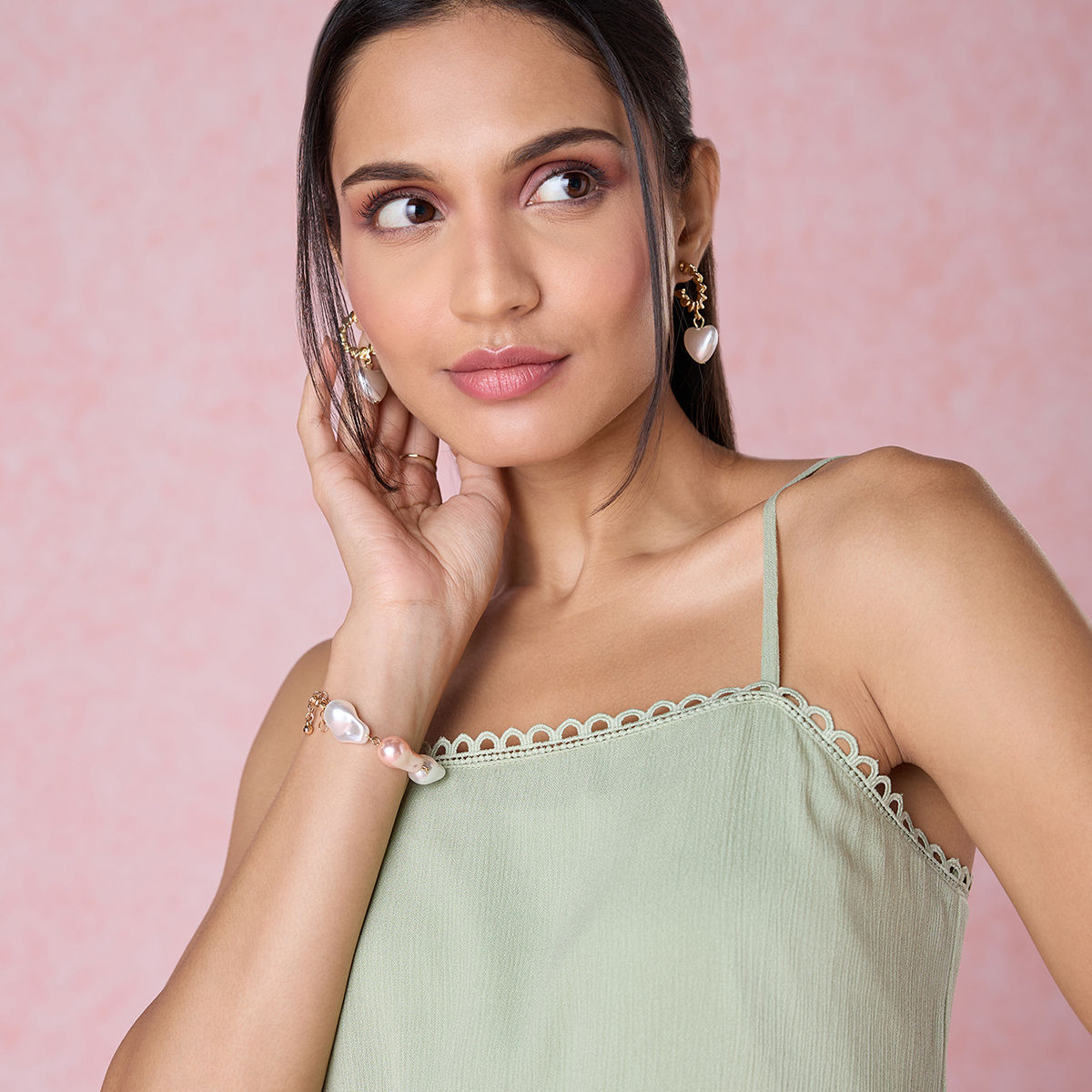 Twenty Dresses By Nykaa Fashion Mint Green Shoulder Strap Top: Buy ...