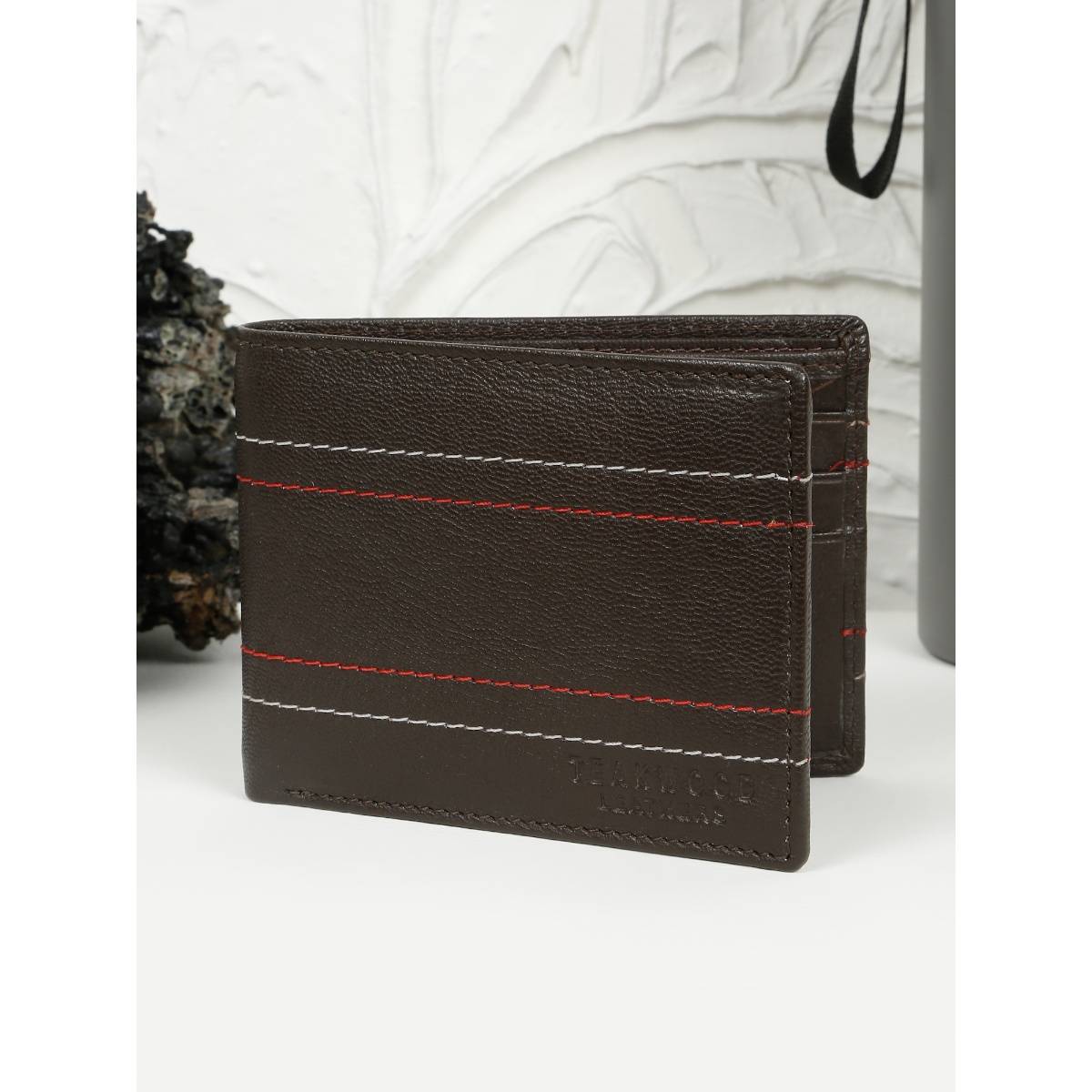 Teakwood Men'S Dark Brown Leather Two-Fold Wallet