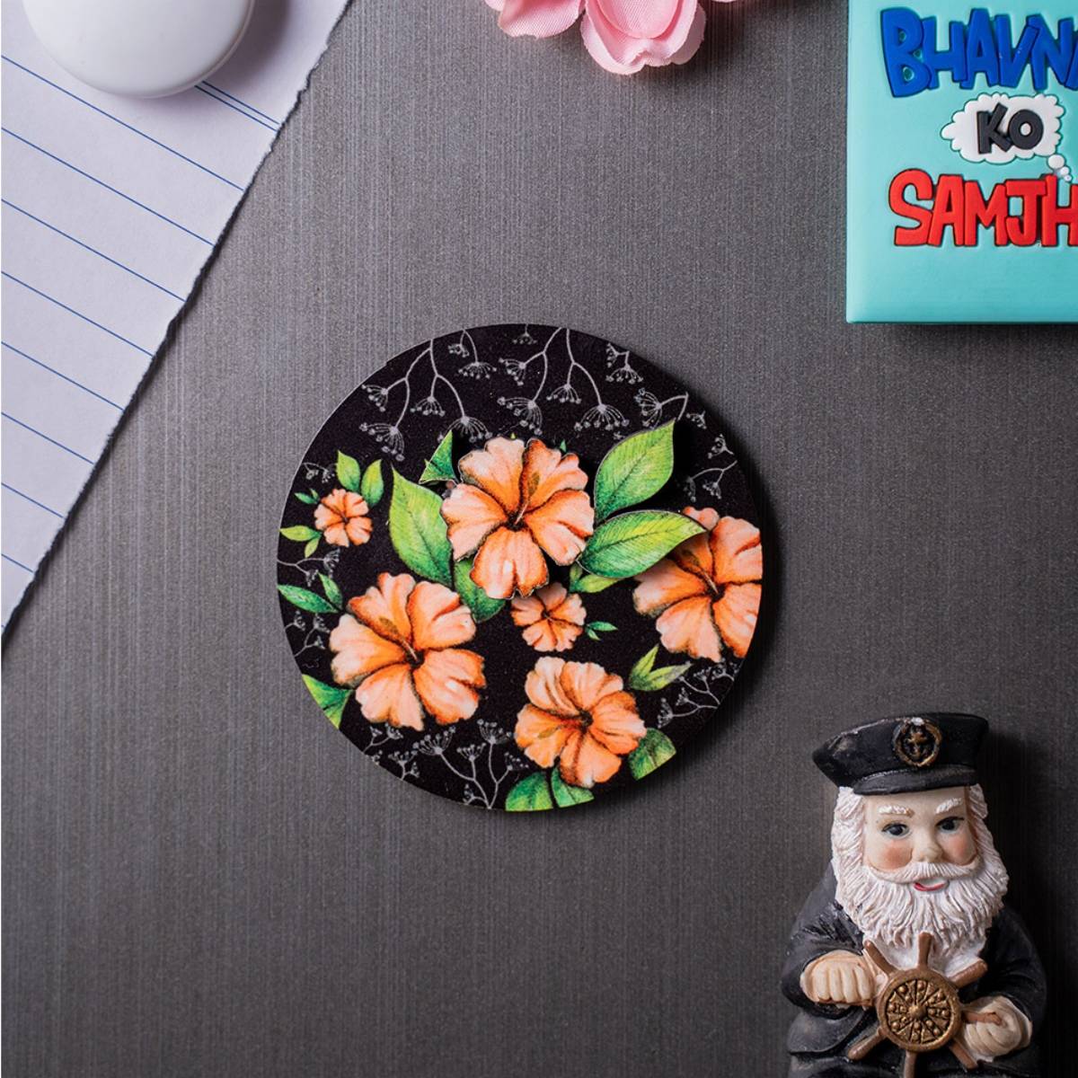 KOLOROBIA Floral Passion Hibiscus 3d Magnets