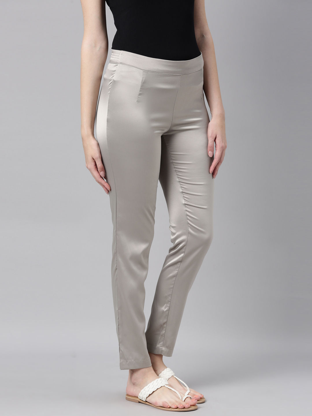 Women Wet LOOK Shiny Vinyl Leggings Trouser PU Leather Zipper Open Crotch  Pants  eBay