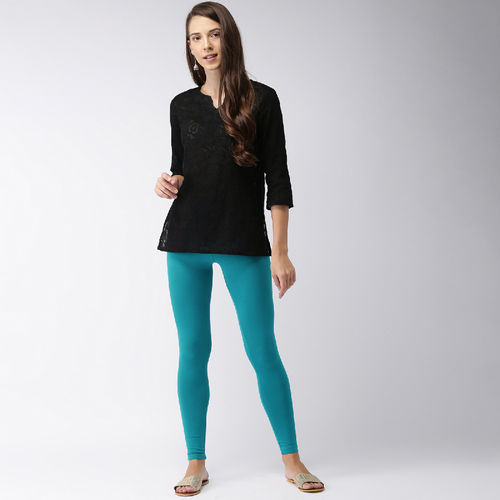 Buy Go Colors Peacock Blue Leggings (L) Online