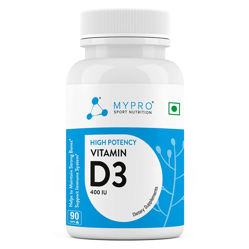 MYPRO SPORT NUTRITION Vitamin D3, 400 IU Veg Capsules For Men And Women