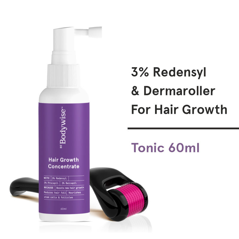 Be Bodywise Hair Growth Concentrate And Derma Roller For Women: Buy Be  Bodywise Hair Growth Concentrate And Derma Roller For Women Online at Best  Price in India | Nykaa