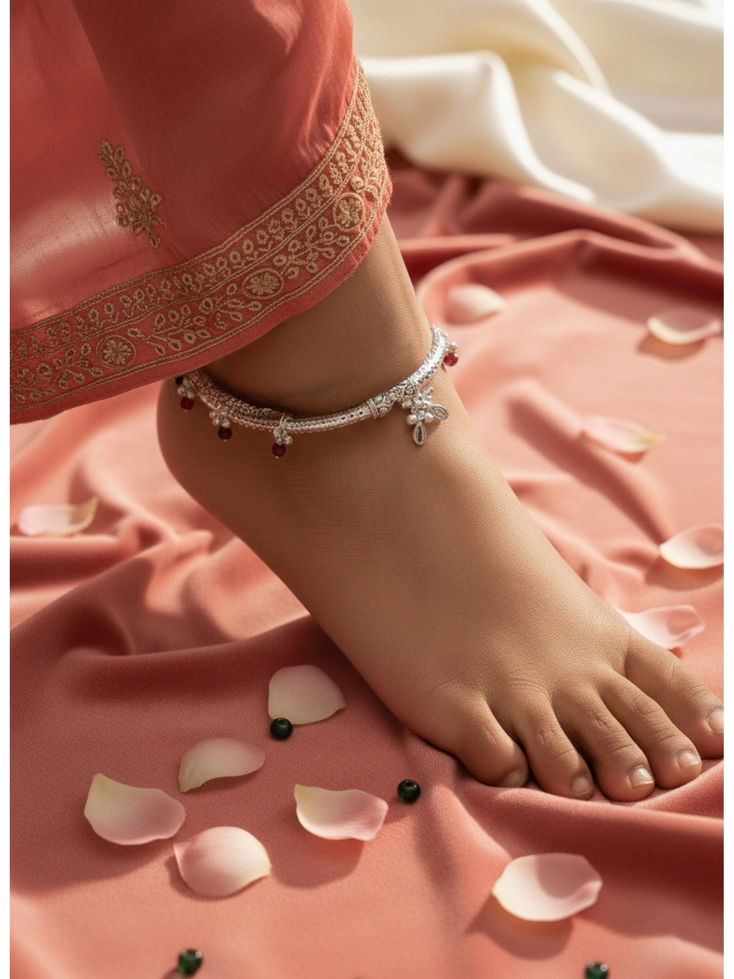 NVR Silver-Plated Kada Anklet
