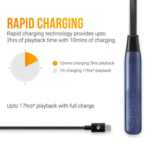 Buy Zebronics Zeb-Lark Bluetooth Supporting Earphone with Mic(Blue