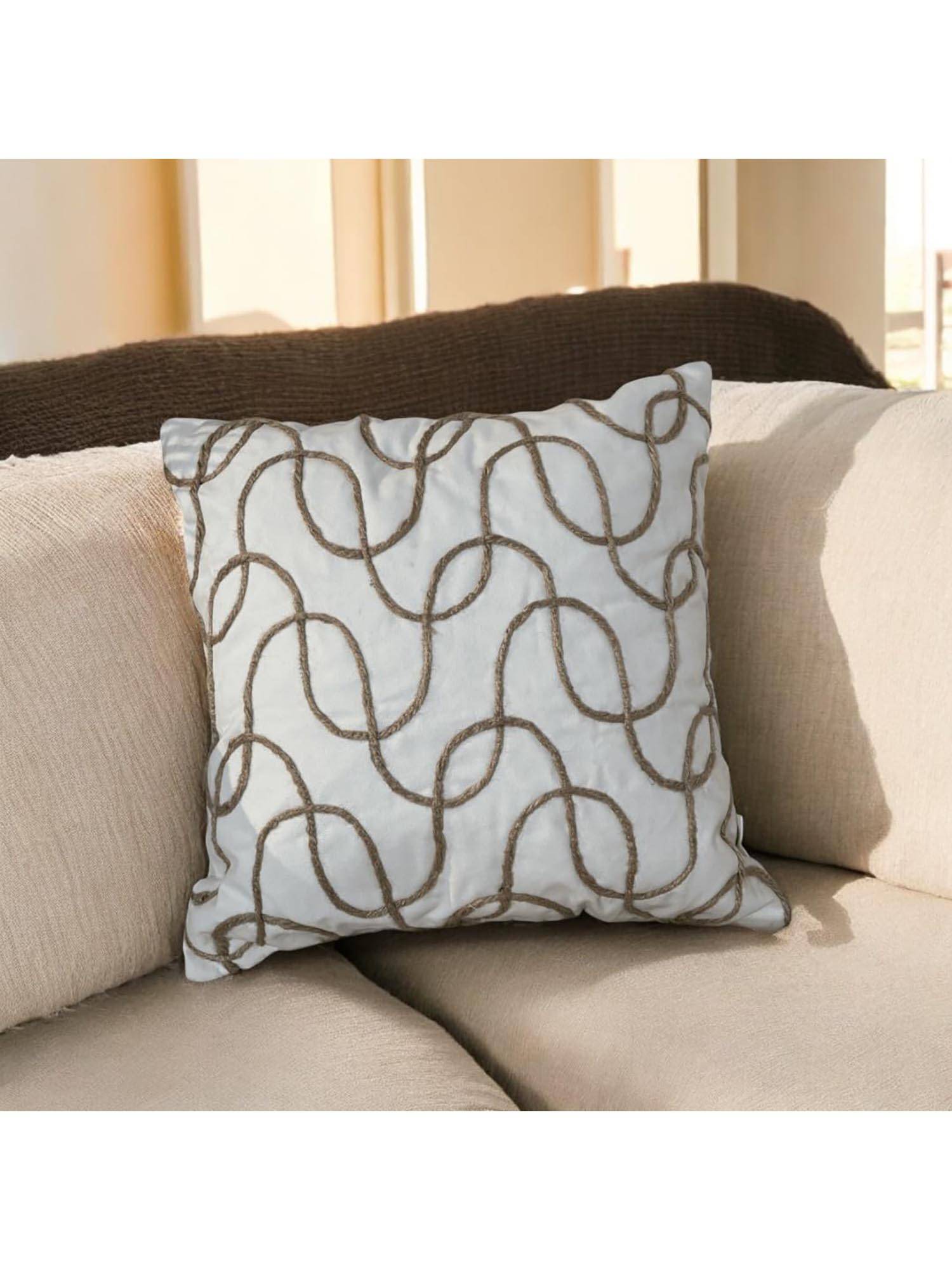LUSHLYF Rope Twist Tufted Cushion Cover Handcrafted Rope-Inspired Tufted Design