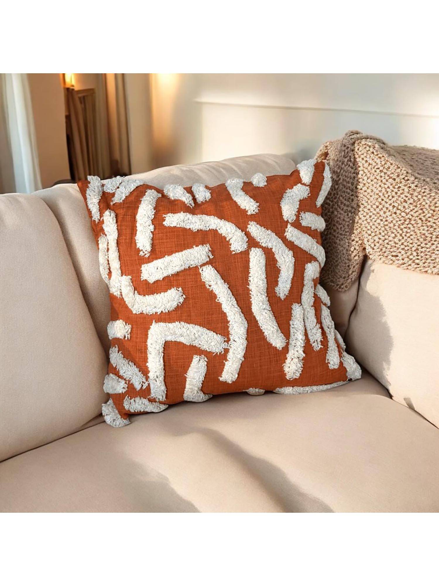 LUSHLYF Rustic Waves Tufted Cushion Cover White Wave