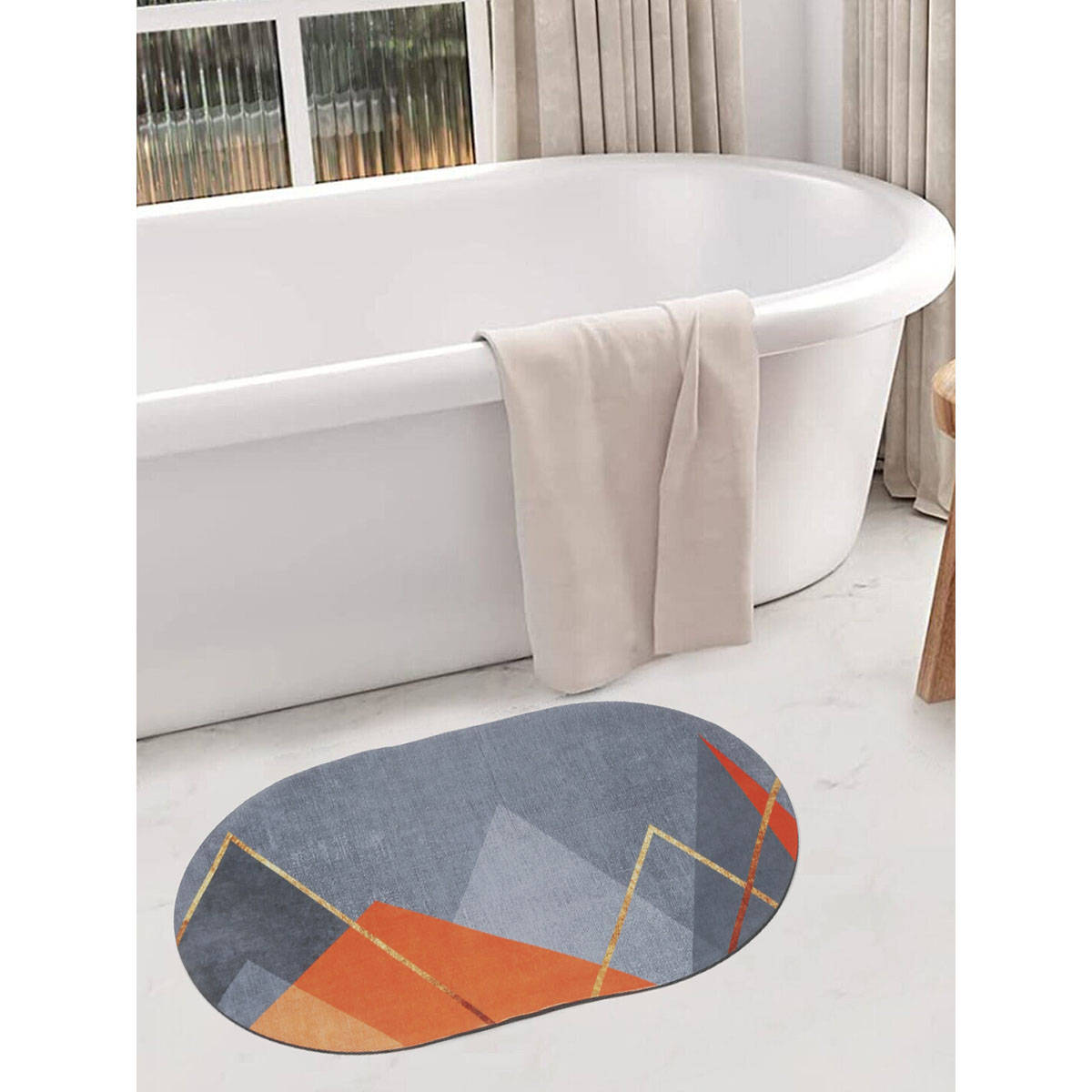 HOSTA HOMES 11D Printed Antiskid Door Bath Mats Multicolor