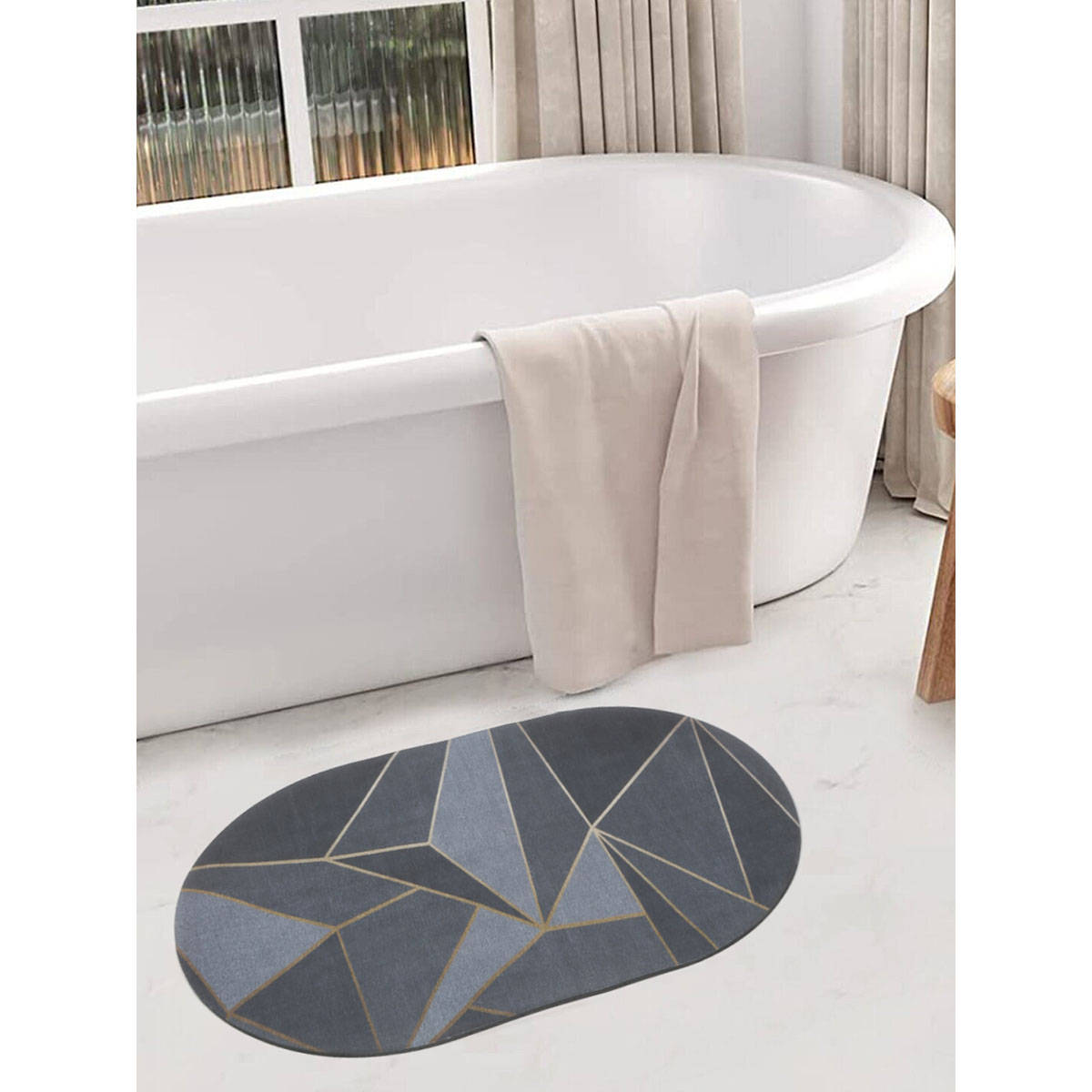 HOSTA HOMES 11D Printed Antiskid Door Bath Mats Multicolor