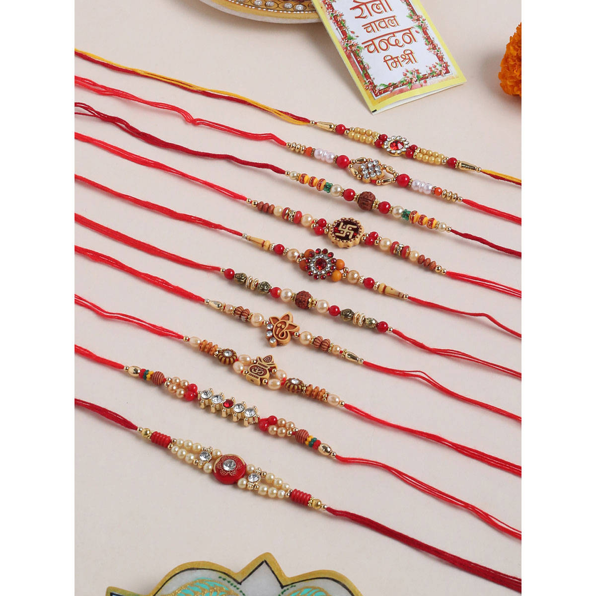 NVR Multi-Color Thread Rakhi (Pack of 10)
