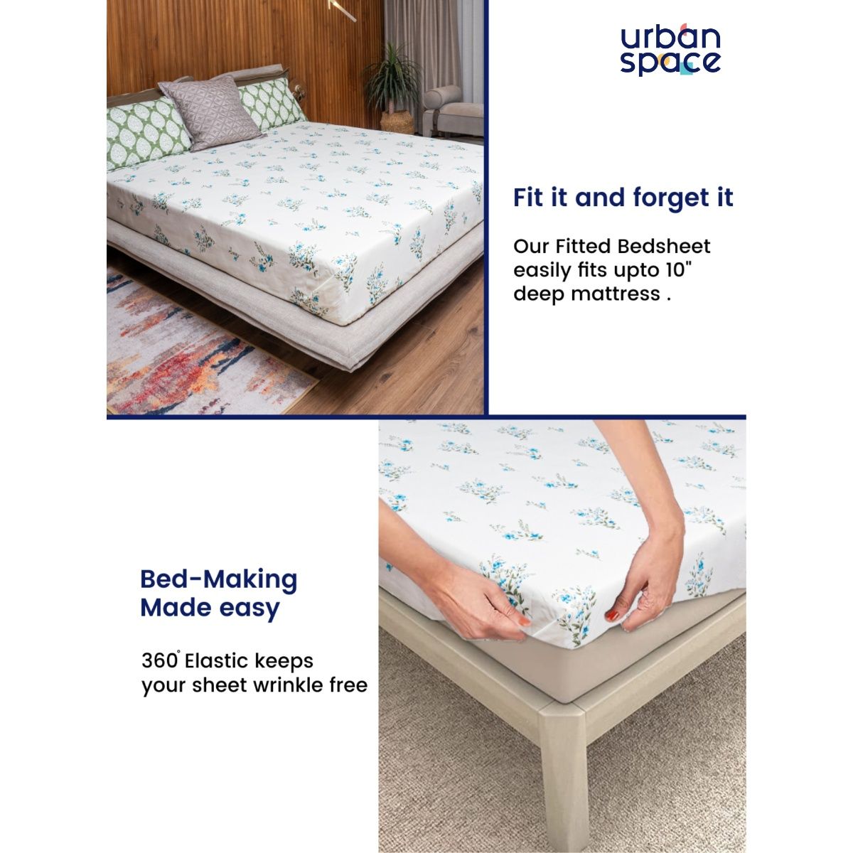 Urban Space Regal 220 Tc Cotton Bedsheets For Double Bed Amsterdam