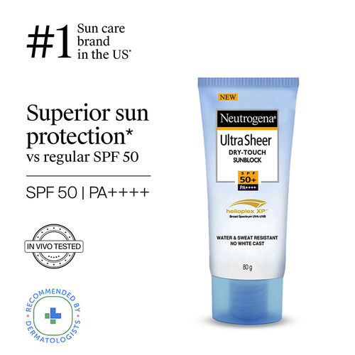 Neutrogena Ultrasheer SPF50+ PA++++ Ultra Light Moisturizing Face Sunscreen  Oily Sensitive Skin