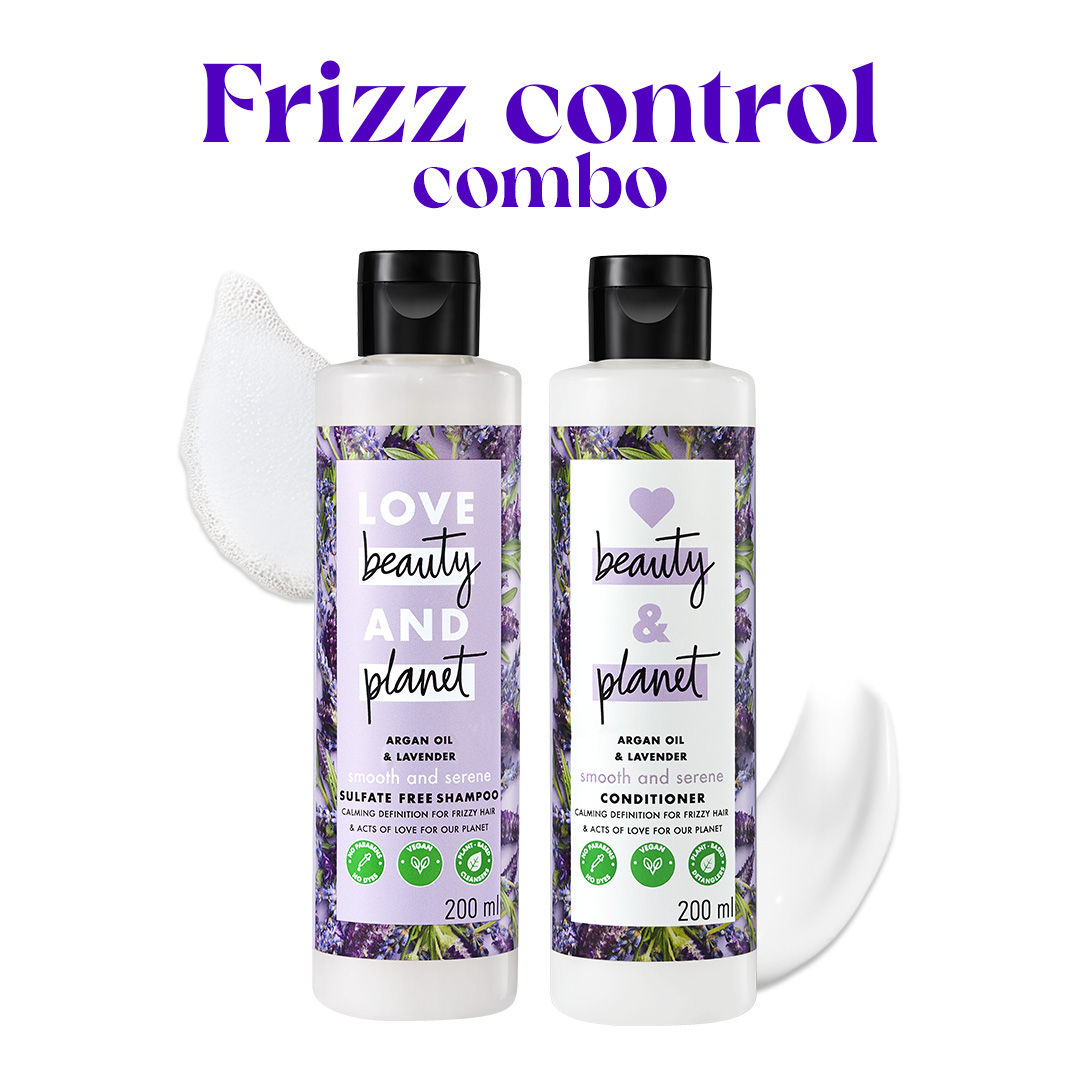 Love Beauty & Planet Natural Argan Oil And Lavender Anti-frizz Smoothening Shampoo & Conditioner