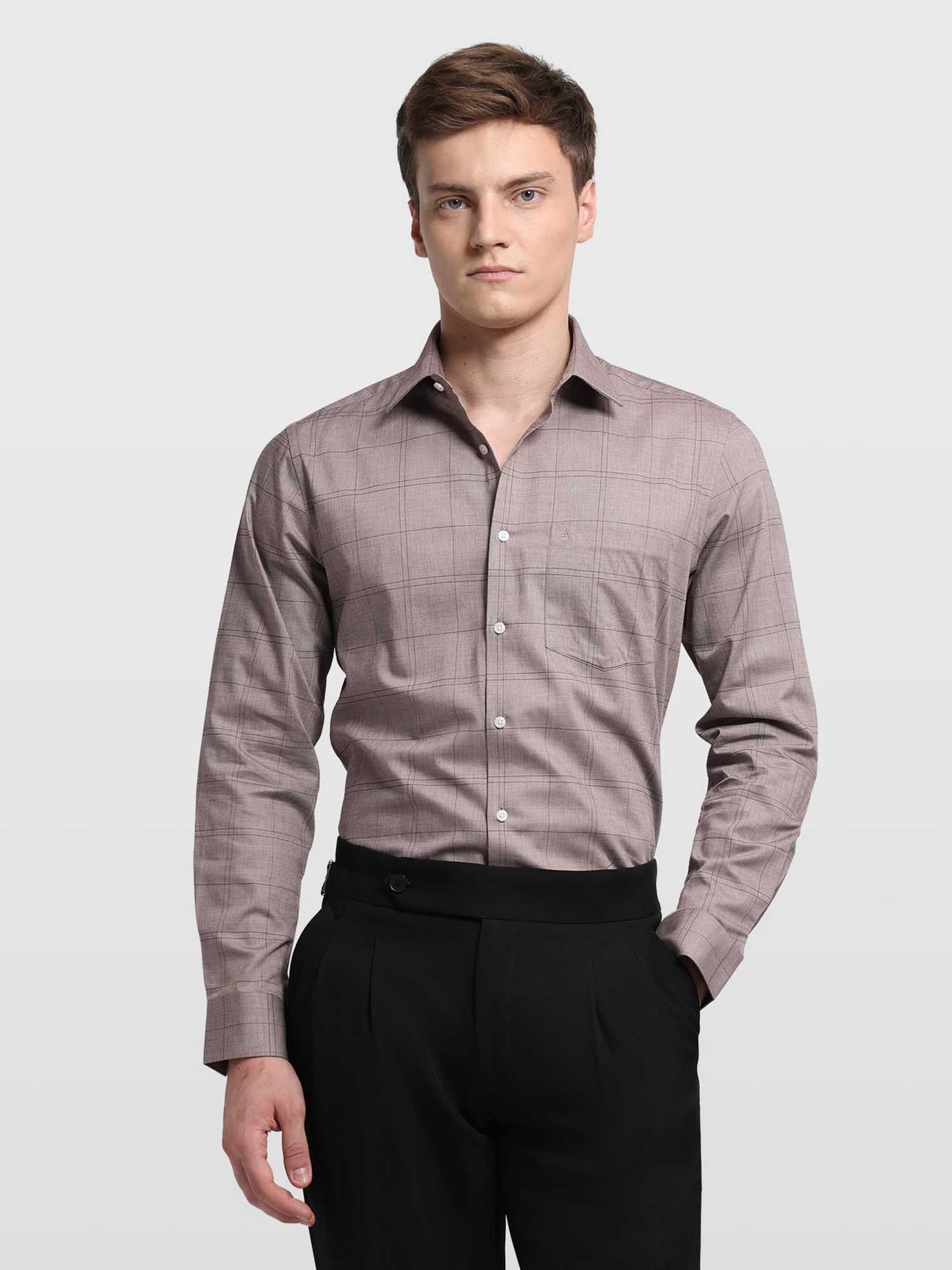 Buy Arrow Purple Checks Full Sleeves Shirt Online