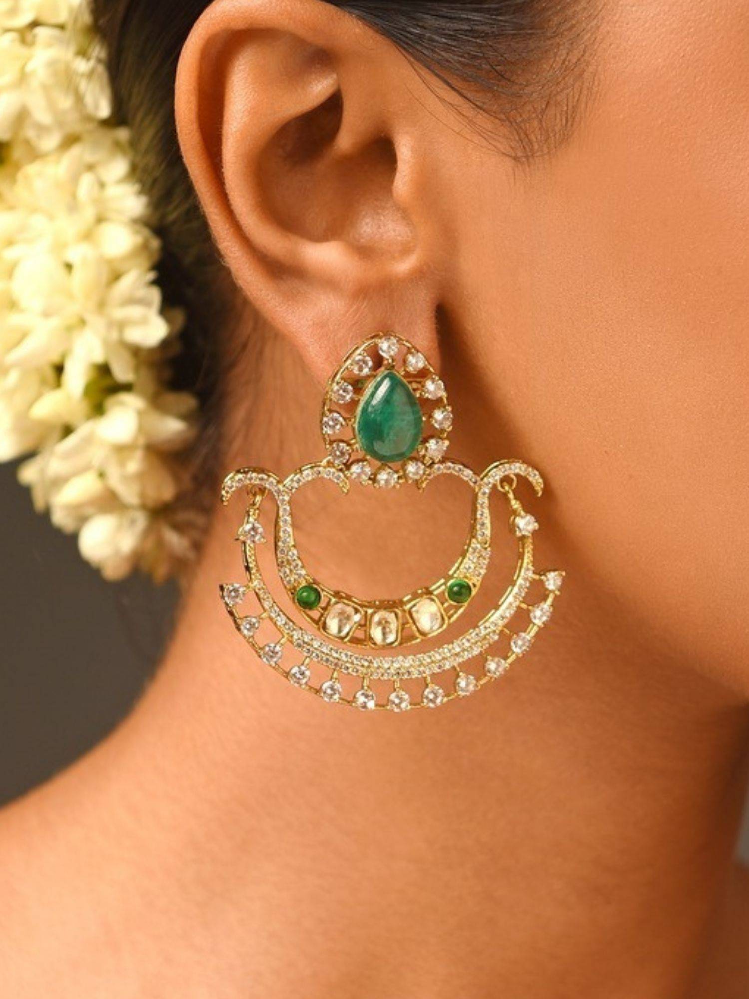Abdesigns Elite Gold Plated Polka Drop Earrings