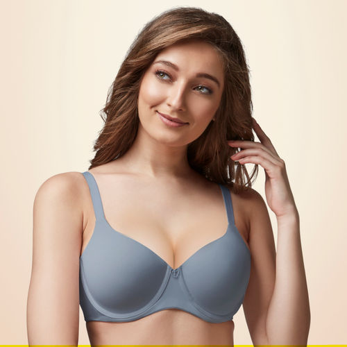 Buy Trylo D.e.light Woman Soft Padded Wired Full Cup Bra - Grey Online