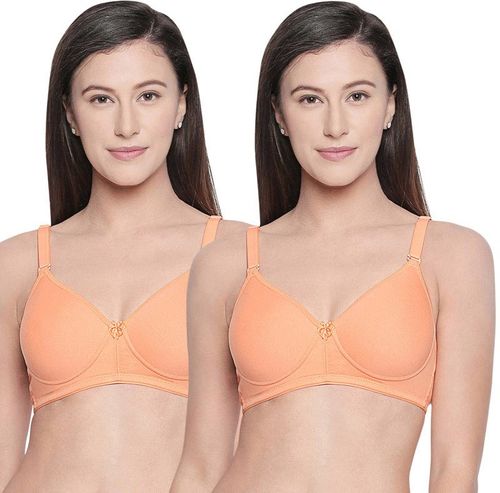 Buy Bodycare Seamless Padded Bra-B, C & D Cup Bra With Free Transparent  Straps-Pack Of 2 - Orange Online