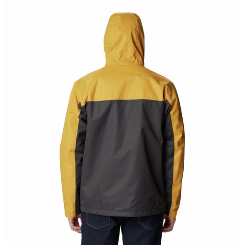 Columbia Mens Yellow Hike Bound Full Sleeve Trekking Hiking Rain Jacket