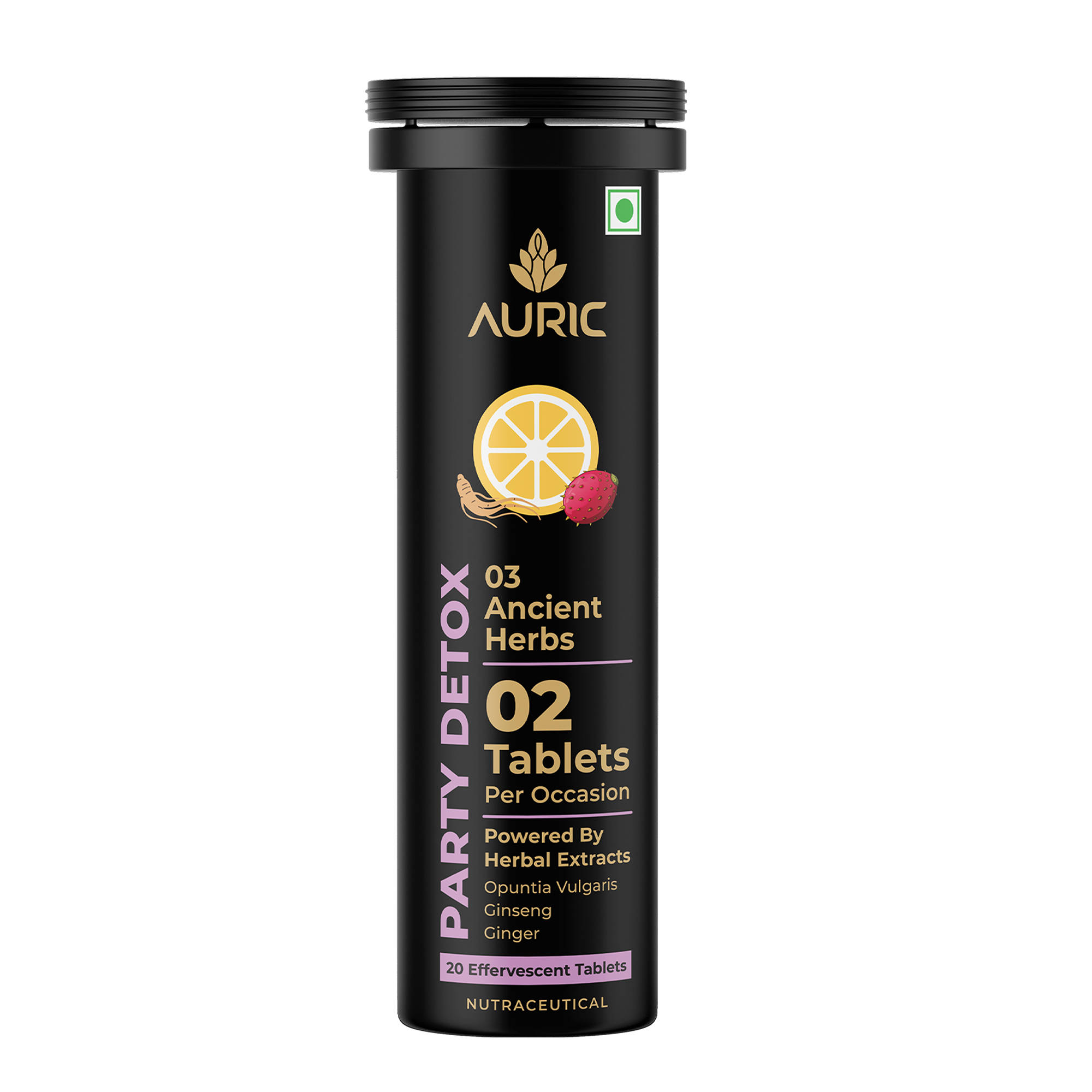 Auric Party Detox Effervescent Tablet - Drop, Fizz & Drink