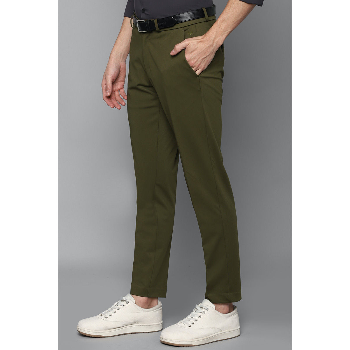 Buy Allen Solly Solid Cotton Stretch Slim Fit Men's Casual Trousers (Beige,  Size_38) at Amazon.in