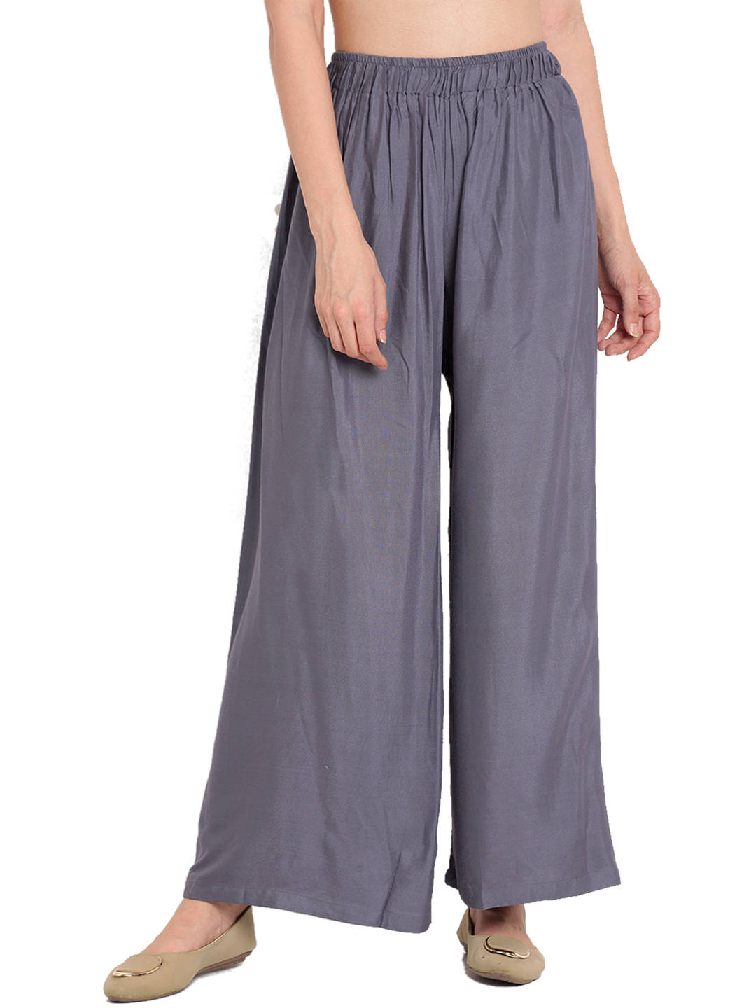 N-Gal Rayon Women's Wide Leg Elastic 