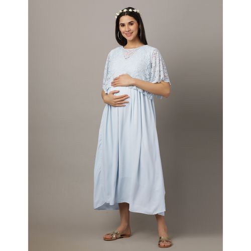 The Mom Store Infinity Blue-Yond Maternity And Nursing Gown (S)