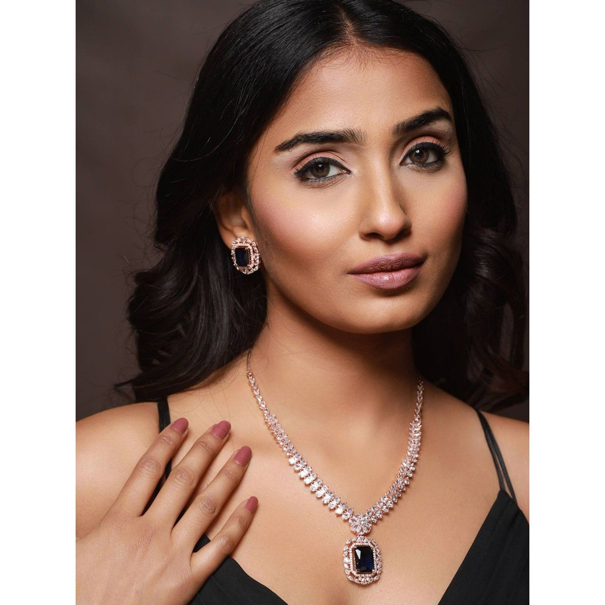 jazz and sizzle American Diamond Rose Gold Plated Jewellery Set Gold-plated  Plated Brass Necklace Set Price in India - Buy jazz and sizzle American  Diamond Rose Gold Plated Jewellery Set Gold-plated Plated