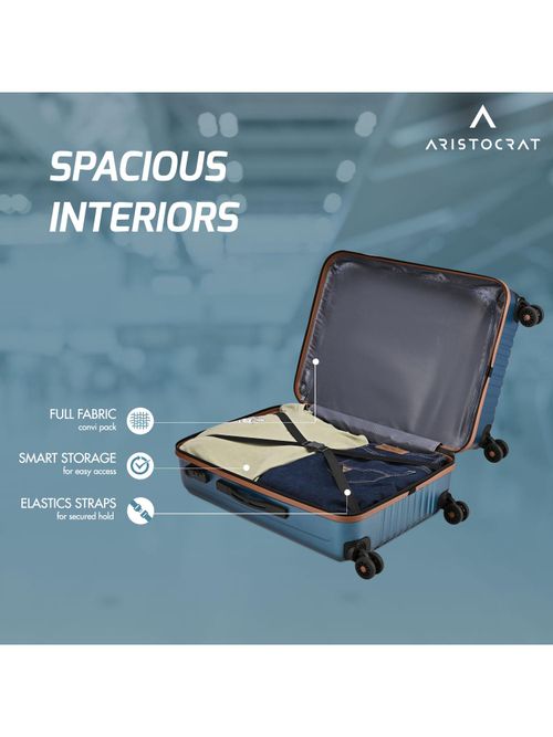 Buy Aristocrat Atlas Teal Combination Lock Hard Trolley Bags (Set