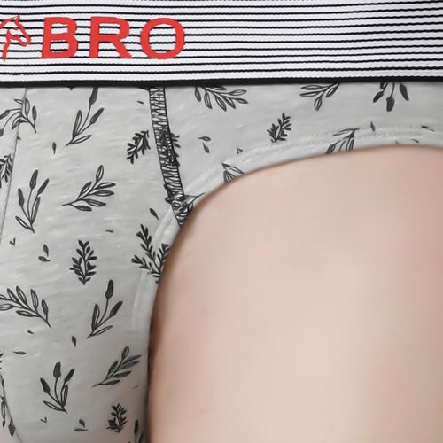 Buy CP BRO Printed Briefs with Exposed Waistband Value - Grey