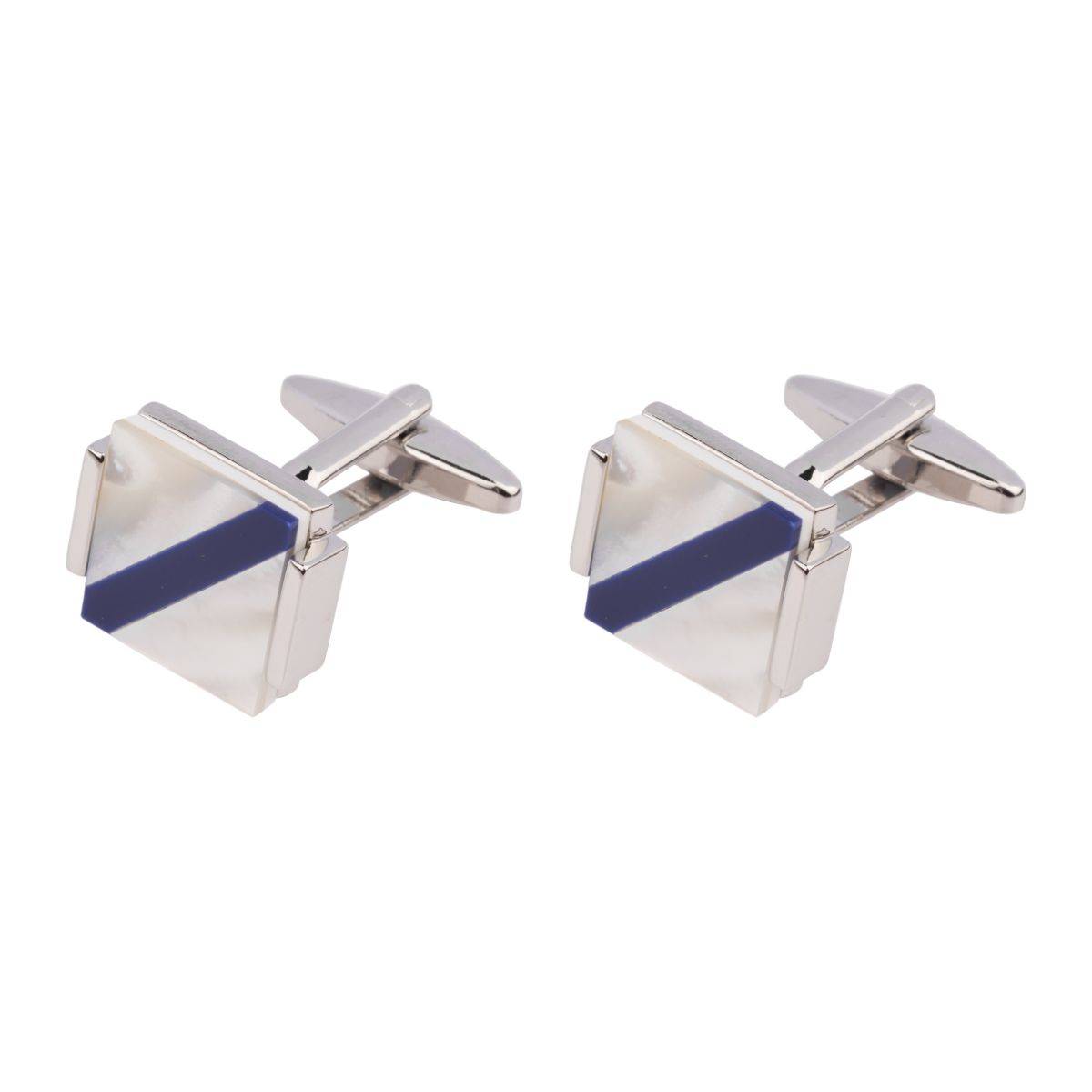 The Tie Hub Crystal White Mother Of Pearl Square Cufflinks