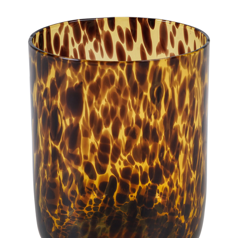 Buy Pure Home + Living Amber And Black Dot Glass Tumbler Online