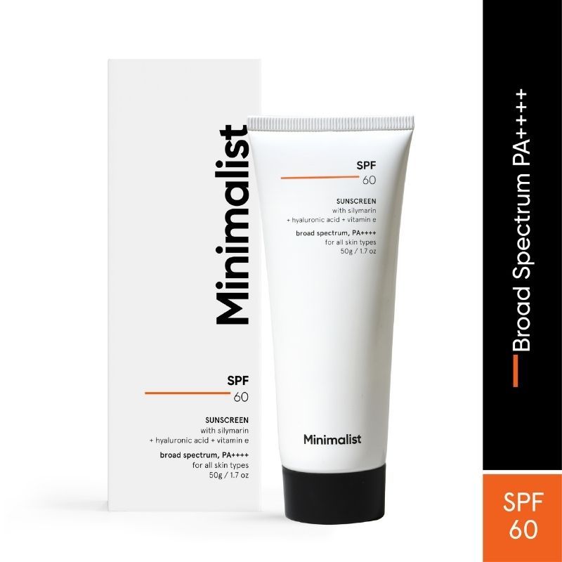 Minimalist SPF 60 PA ++++ Sunscreen With Antioxidant Silymarin,Senstive Skin, Acne & Pregnancy Safe