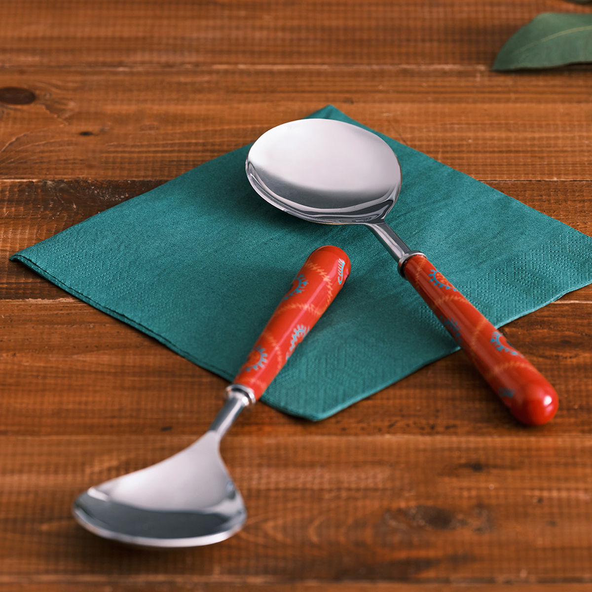 Chumbak Suzani Serving Spoons Set of 2 Red Buy Chumbak Suzani