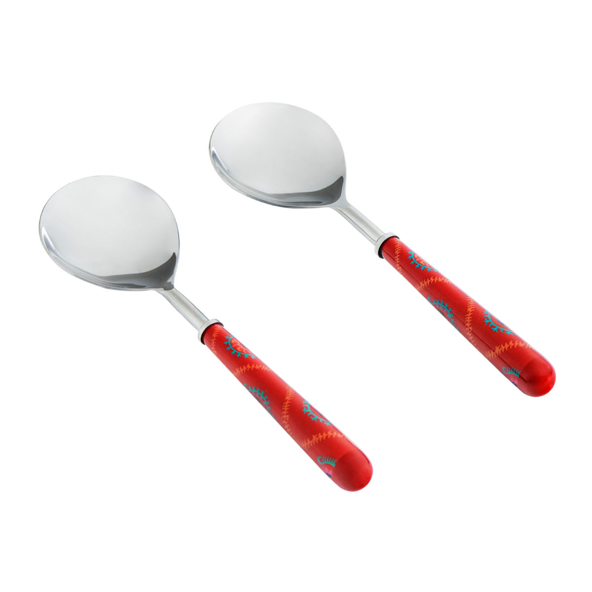 Chumbak Suzani Serving Spoons Set of 2 Red Buy Chumbak Suzani