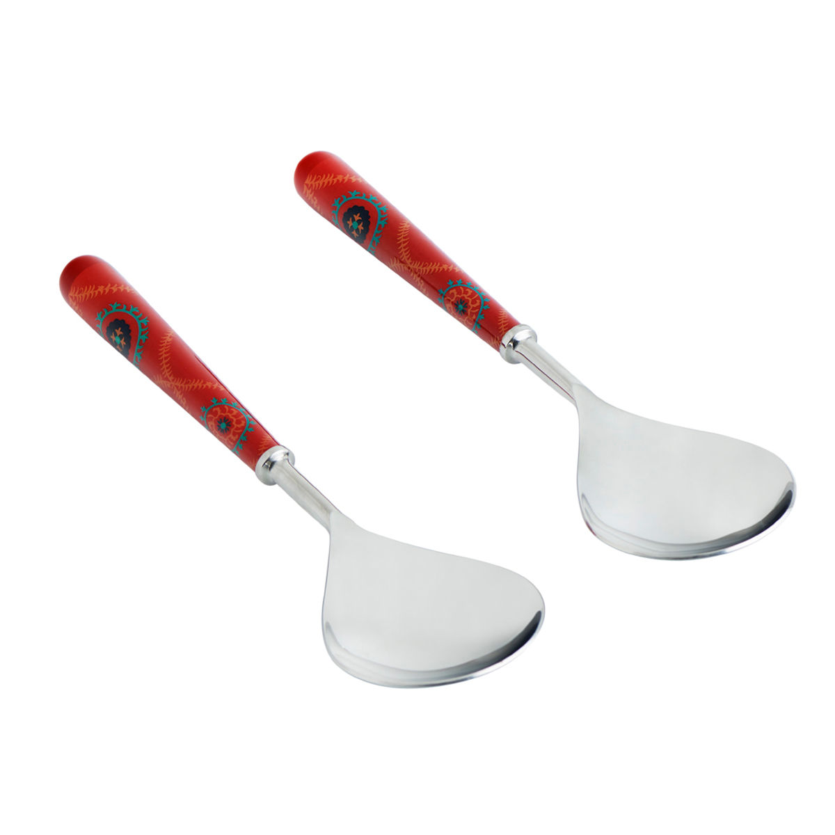 Chumbak Suzani Serving Spoons Set of 2 Red Buy Chumbak Suzani