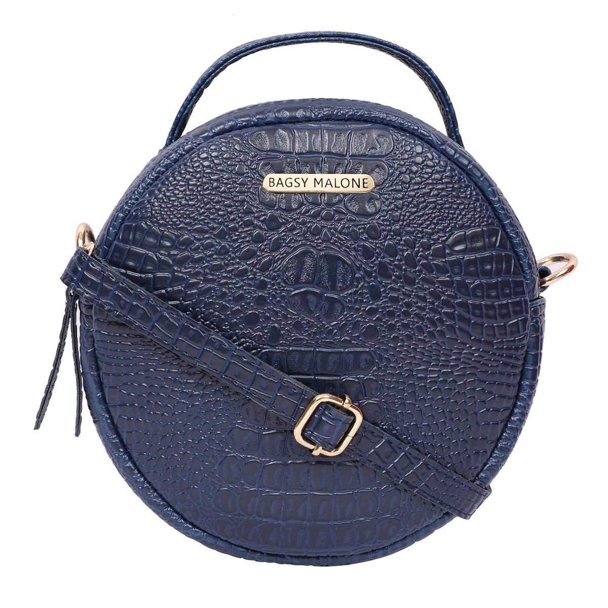 Bagsy Malone Vegan Leather Crocodile Print Full Moon Sling Bag