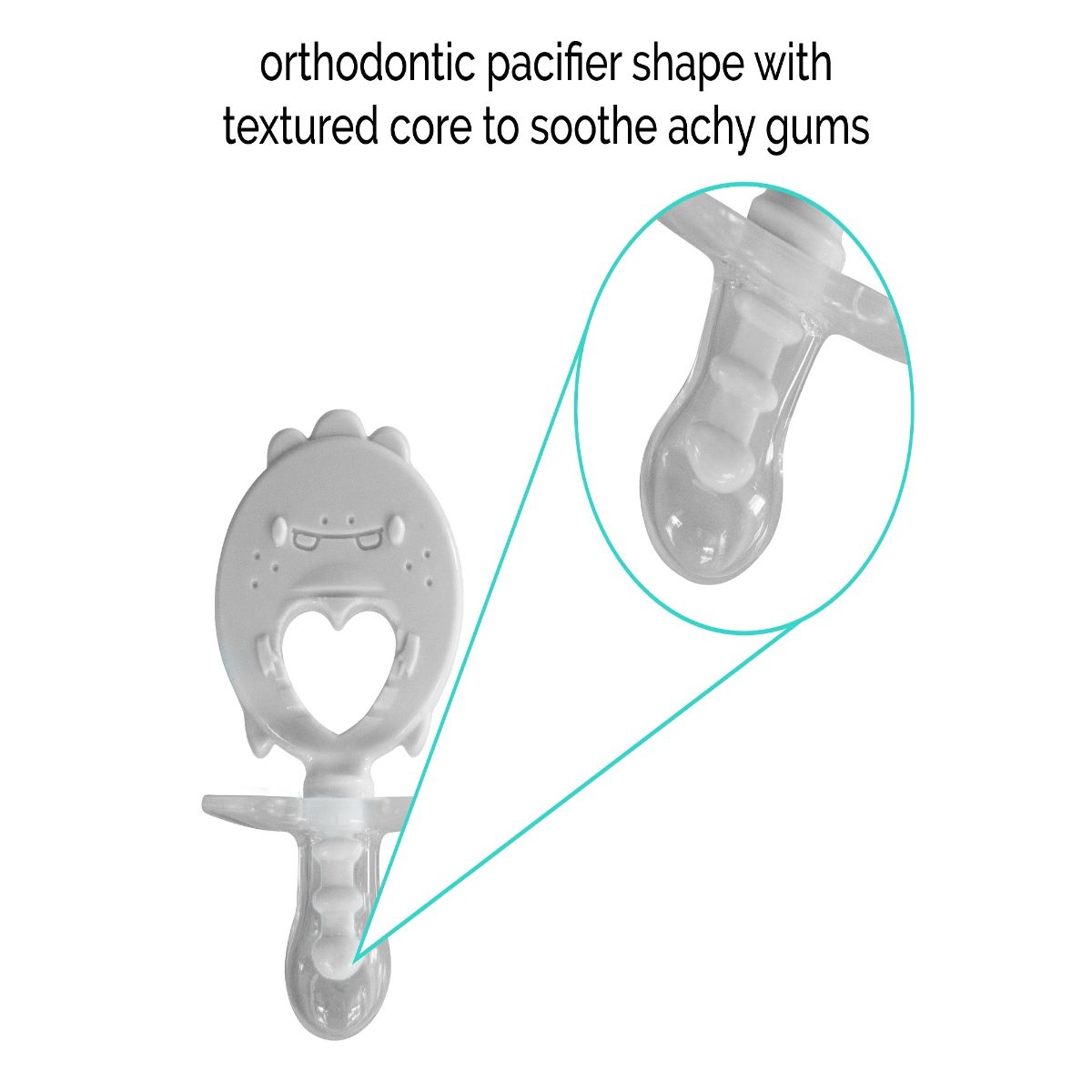 Zoli Binki.t Pacifier And Teether Combination Dino, Pack Of 2 Multi