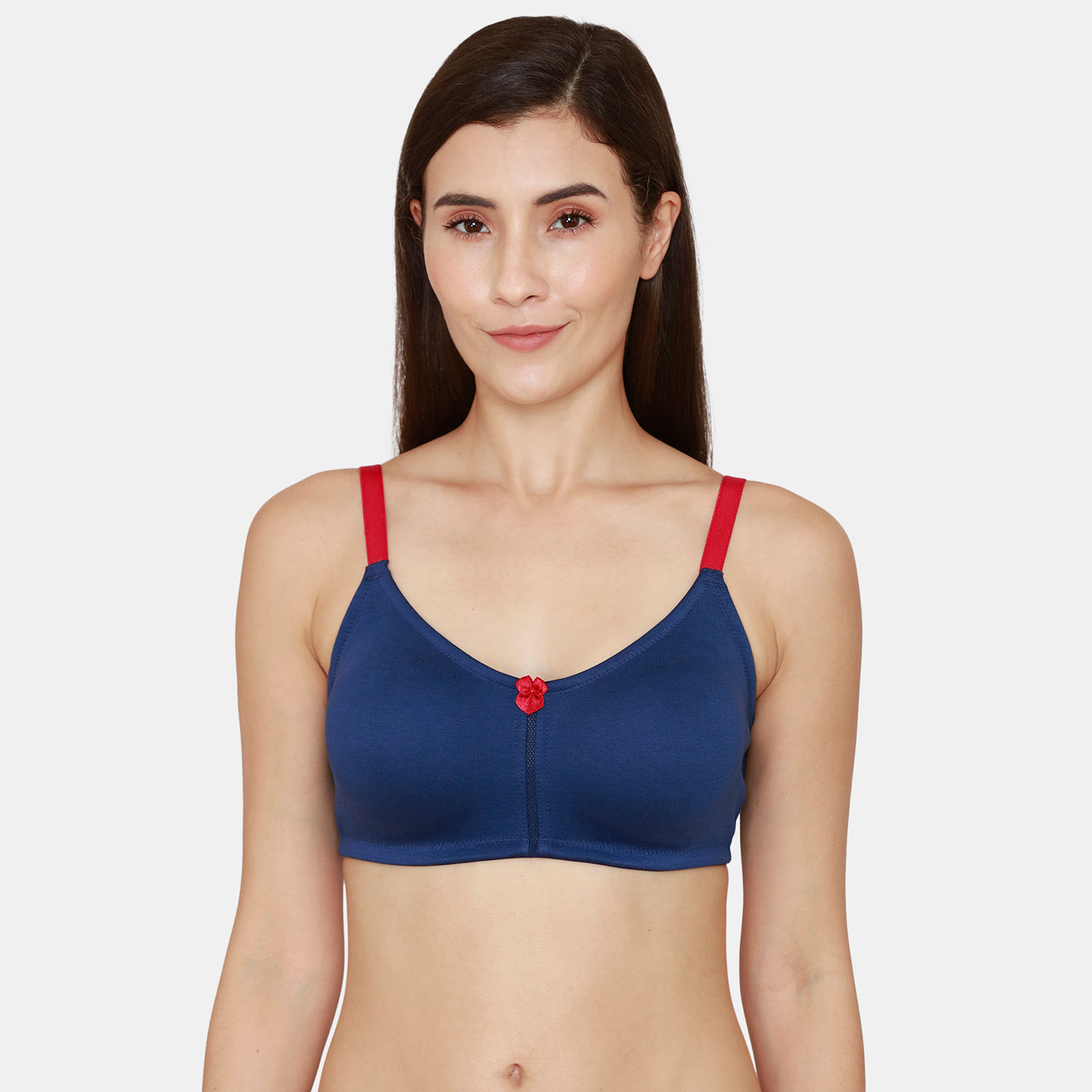 Buy Zivame Beautiful Basics Double Layered Non Wired 3/4th Coverage T-Shirt  Bra (Blue, 32B) at