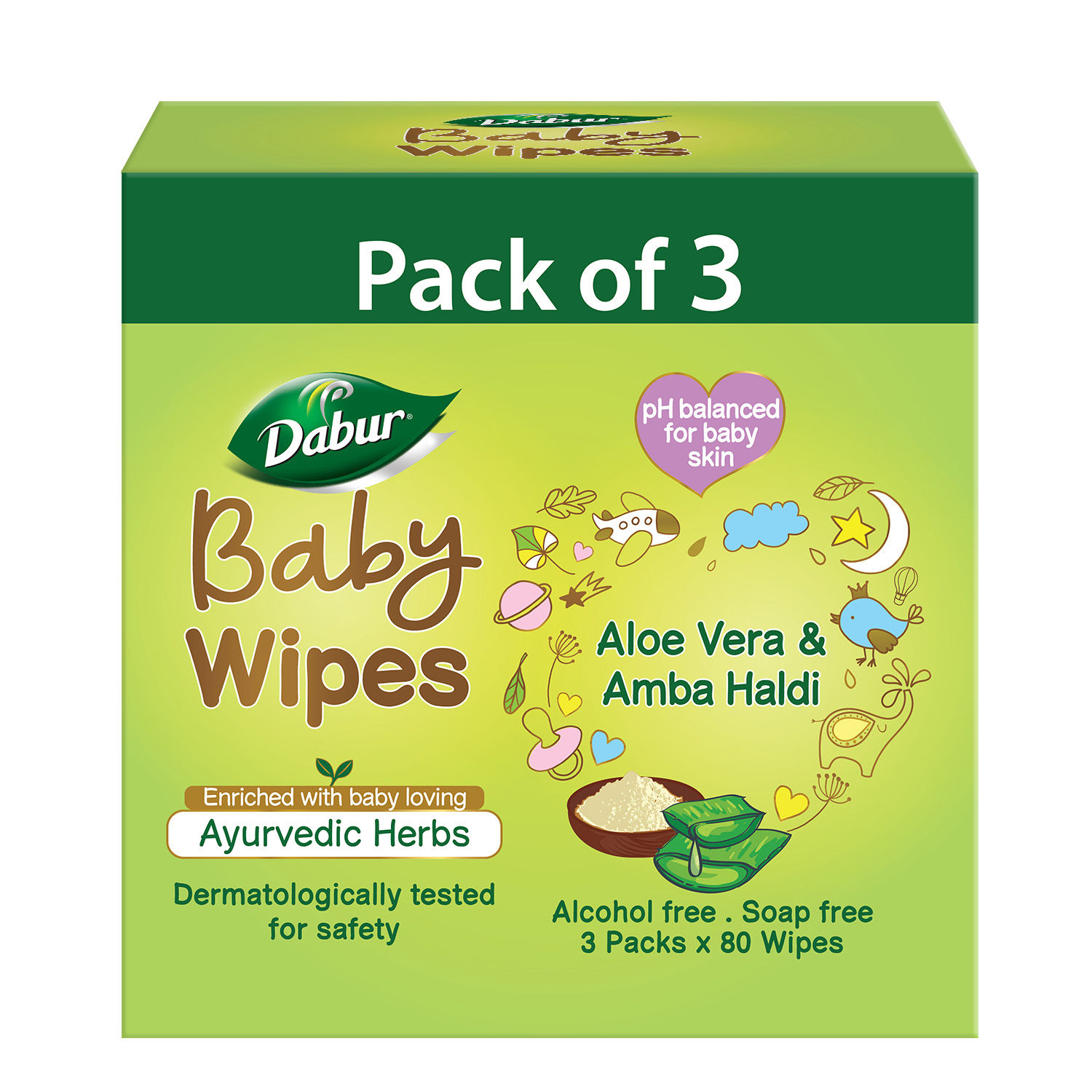 Dabur Baby Wipes Soft Moisturizing Wet Wipes - 240 Pcs