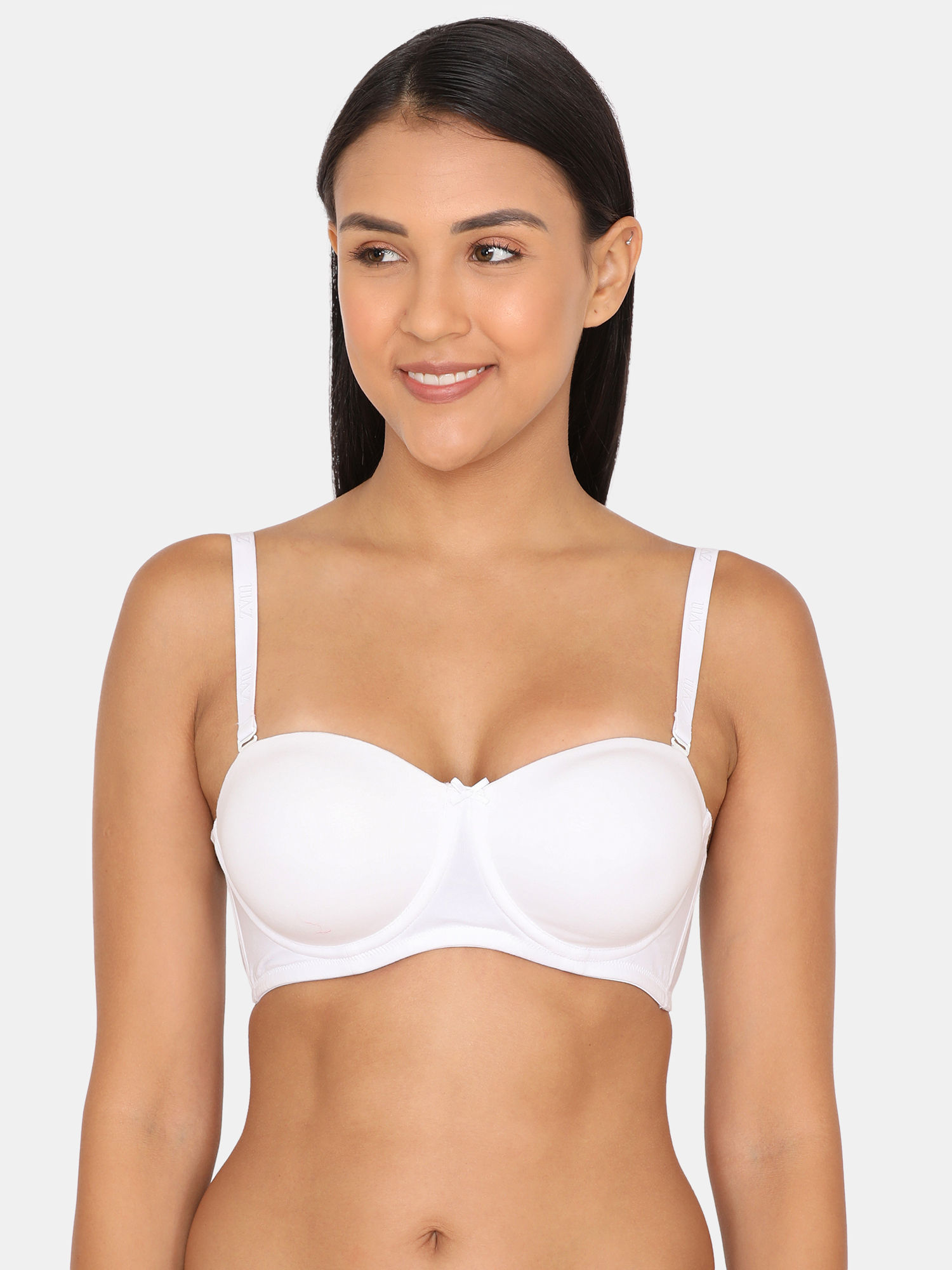 Zivame Padded Underwired Strapless Bra - White (34B)