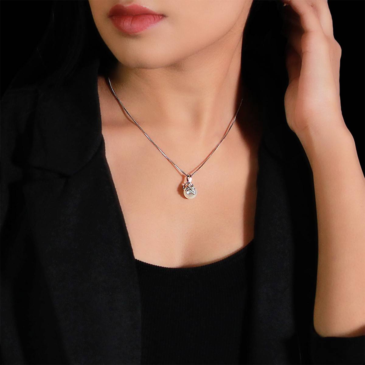 Giva 925 Sterling Nature Soul Pearl Pendant With Link Chain For Women