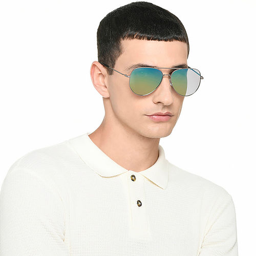 John Jacobs Unisex Full Polarised Uv Protected Stylish Premium Aviator  Blue Lens Sunglasses