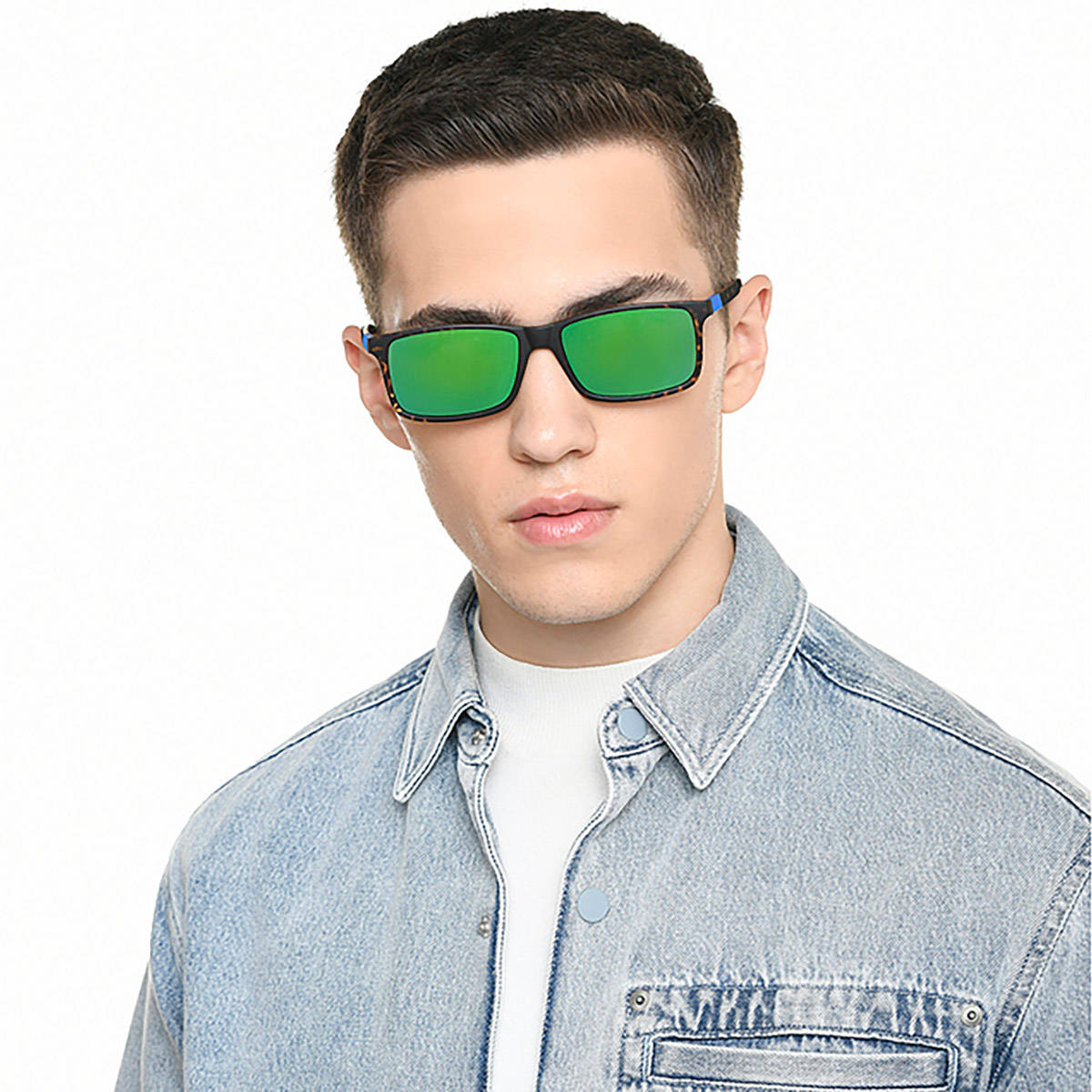 John Jacobs Unisex Full Uv Protected Stylish & Premium Rectangle Green Lens Sunglasses